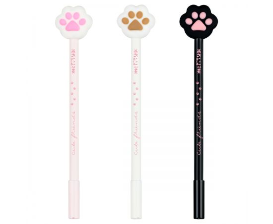 Ручка шариковая MESHU "Cute Paws" синяя, 0,5мм, корпус ассорти MS_51300