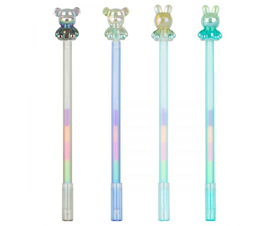 Ручка гелевая MESHU "Bear and Rabbit" радужная, 0,7мм MS_51303