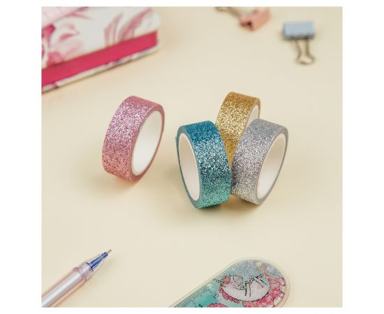 Набор клейких декоративных лент MESHU "Glitter", 4шт MS_52073