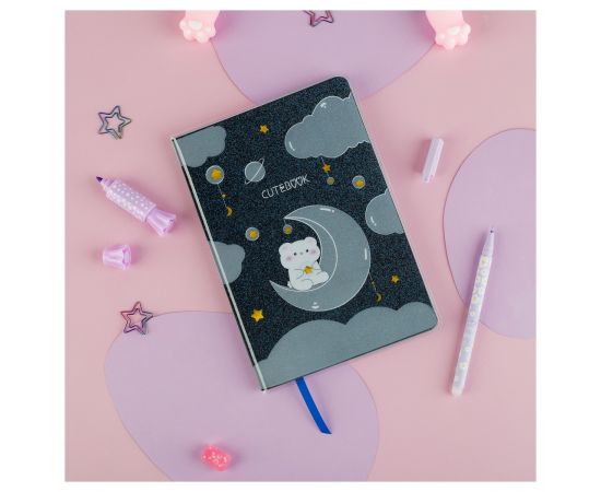 Записная книжка А5 80л., ЛАЙТ, кожзам, MESHU "Cutestar", съемная пластиковая обложка с дизайном, пантон, белила, блок в линию MS_53503