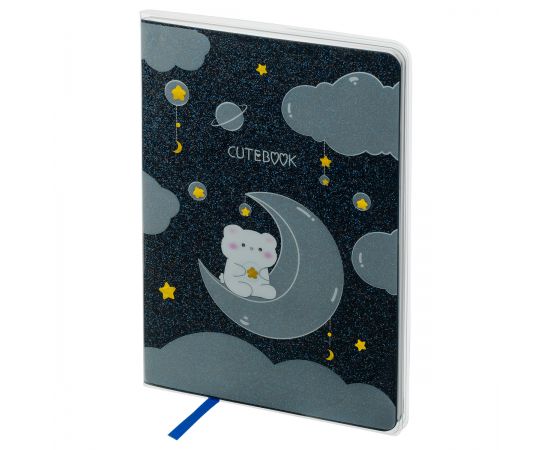 Записная книжка А5 80л., ЛАЙТ, кожзам, MESHU "Cutestar", съемная пластиковая обложка с дизайном, пантон, белила, блок в линию MS_53503