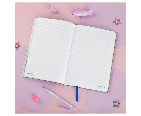 Записная книжка А5 80л., ЛАЙТ, кожзам, MESHU "Cutestar", съемная пластиковая обложка с дизайном, пантон, белила, блок в линию MS_53503
