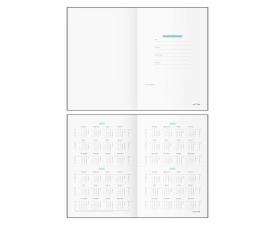 Ежедневник недатированный, А5, 136л., кожзам, MESHU "Space plans", тон. блок, резинка-фиксатор с подвеской, голографический срез, закладка-ляссе MS_53624