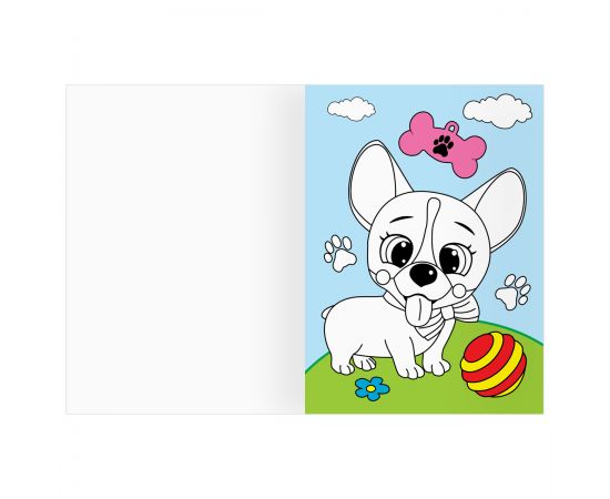 Раскраска с цв. фоном А4, 16 стр., ТРИ СОВЫ "Животные в стиле kawaii" PцА4_57748