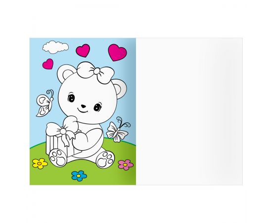 Раскраска с цв. фоном А4, 16 стр., ТРИ СОВЫ "Животные в стиле kawaii" PцА4_57748