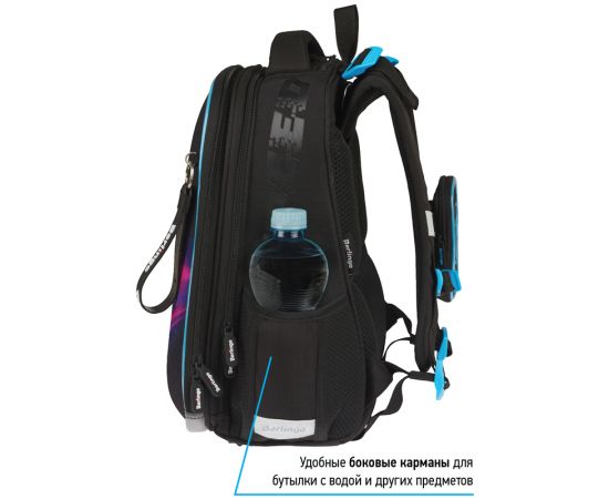 Ранец Berlingo Expert Max "Neon car" 37*28*16см, 2 отделения, анатомическая спинка, дождевик в комплекте RU07152