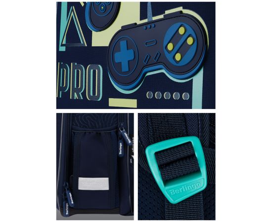 Ранец Berlingo Expert Mini "Gamer" 36*27*14см, 2 отделения, 2 кармана, анатомическая спинка, мешок для обуви RU07153