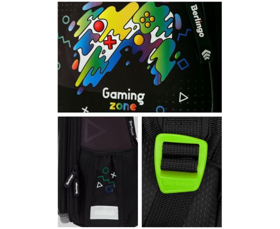 Ранец Berlingo Expert Max "Gaming Zone" 37*28*16см, 2 отделения, анатомическая спинка, дождевик в комплекте RU07156
