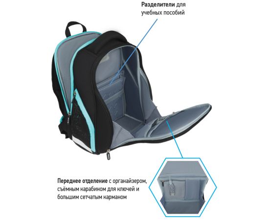 Ранец Berlingo Nova "Sea monster" 37*28*18см, 2 отделения, 2 кармана, анатомическая спинка RU07216