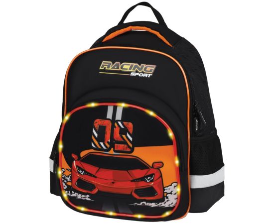 Рюкзак Berlingo Kids "Racing sport" 36*27*12см, 1 отделение, 2 кармана, эргономичная спинка, LED кант RU08085