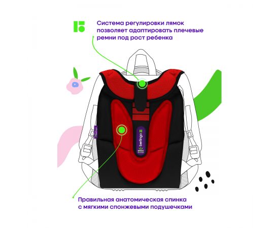Ранец Berlingo Expert Box "Ninja" 38*29*16см, 2 отделения, анатомическая спинка, пенал и мешок для обуви в комплекте RU09075