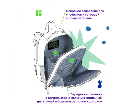Ранец Berlingo Expert Box "Iron drone" 38*29*16см, 2 отделения, анатомическая спинка, пенал и мешок для обуви в комплекте RU09077