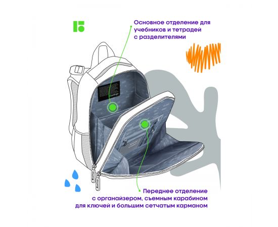 Ранец Berlingo Expert Max "Ride" 38*29*16см, 2 отделения, 2 кармана, анатомическая спинка, дождевик в комплекте RU09078