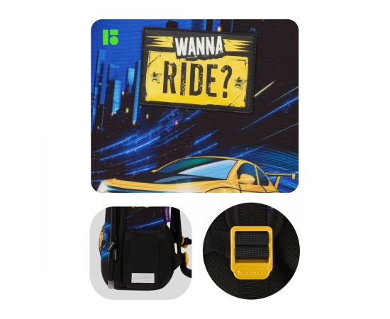 Ранец Berlingo Expert Max "Ride" 38*29*16см, 2 отделения, 2 кармана, анатомическая спинка, дождевик в комплекте RU09078