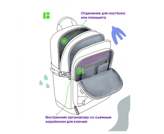 Рюкзак Berlingo Street Style "Grape", 41*28*17см, 3 отделения, 2 кармана, уплотненная спинка RU09151