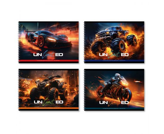 Альбом для рисования 24л., А4, на гребне BG "Unlimited", эконом АР4гр24 12838