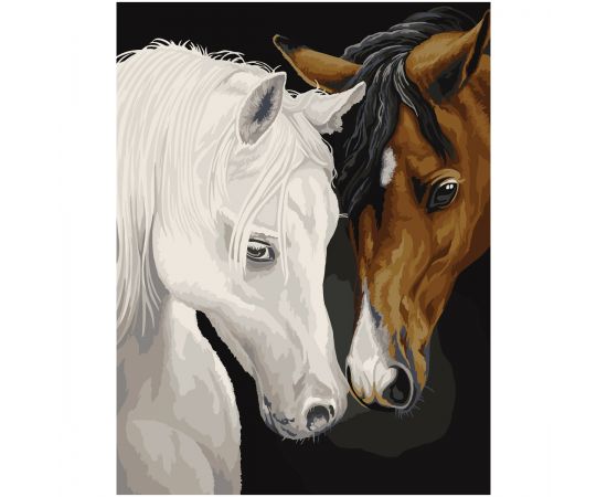 Картина по номерам на холсте ТРИ СОВЫ "Лошади", 30*40, с акриловыми красками и кистями КХ3040_53830