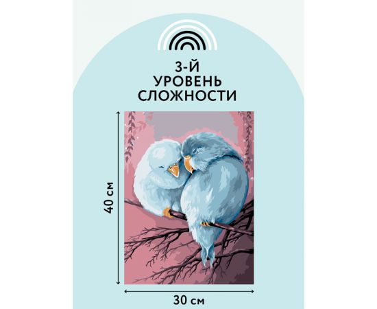 Картина по номерам на холсте ТРИ СОВЫ "Милая пара", 30*40, с акриловыми красками и кистями КХ_44141