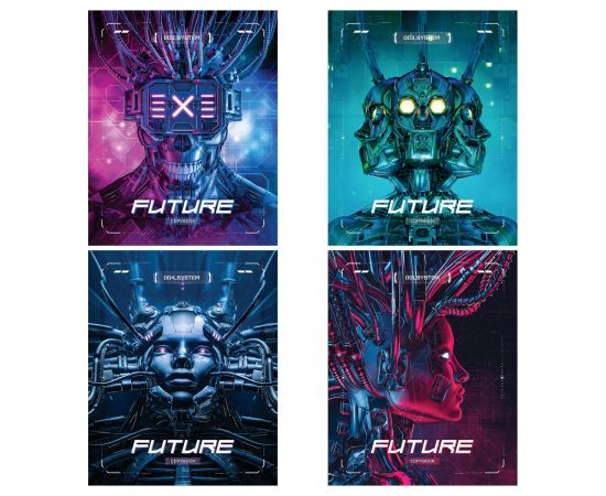 Тетрадь 60л., А5, клетка на гребне BG "Future", матовая ламинация, тиснение фольгой Т5гр60_лм_тф 11933