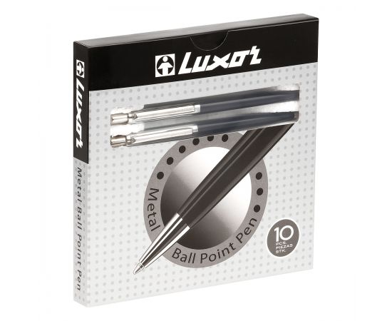 Ручка шариковая Luxor "Star" синяя, 1,0мм, корпус синий/хром, кнопочный механизм 1126