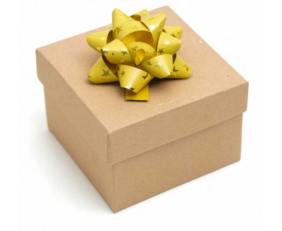 Бант-звезда №7,5, фасовка 8 шт., металик с рисунком, микс 2952020