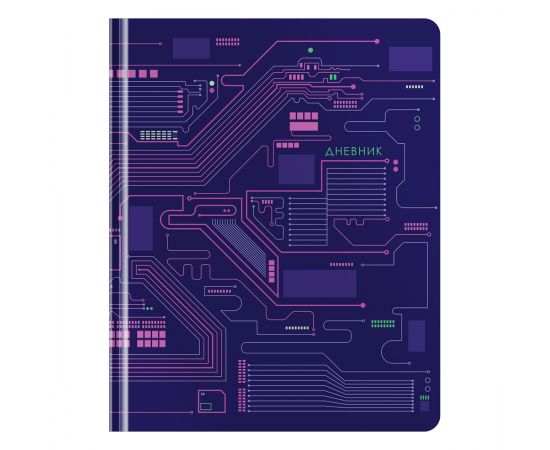 Дневник 1-11 кл. 48л. (твердый) Greenwich Line "Microchip", иск. кожа, тисн. фольгой, тон. блок, ляссе DSK_46816