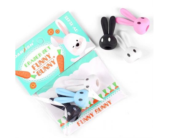Набор ластиков "Зайка" (3шт/наб) ассорти DV-12613