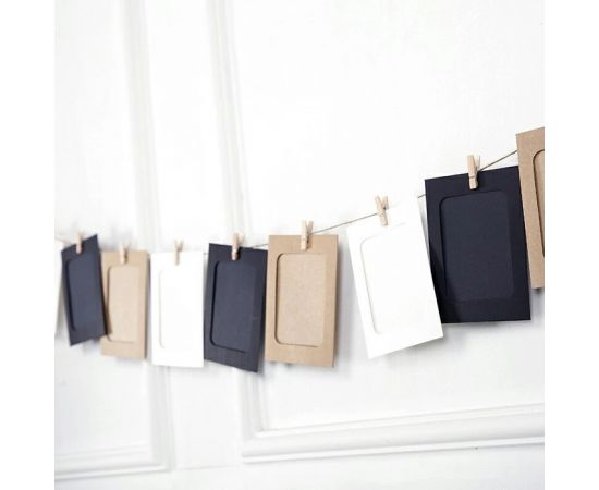 Растяжка с фоторамками 8*10,5 см (10 бум.рамок+10 прищепок+шпагат) набор DV-H-1271