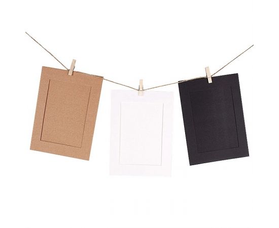 Растяжка с фоторамками 9*13 см (10 бум.рамок+10 прищепок+шпагат) набор DV-H-1272