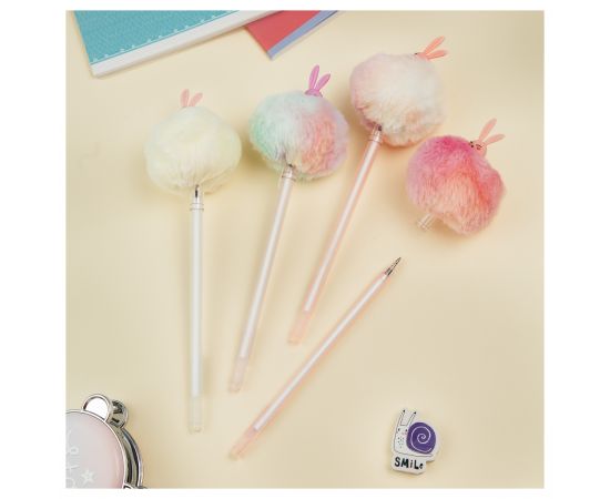 Ручка шариковая MESHU "Sugar Bunny", синяя, 0,7мм, корпус ассорти, с топпером MS_02774