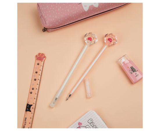 Ручка шариковая MESHU "Crystal Paw" синяя, 0,7мм, корпус ассорти, с топпером MS_02910