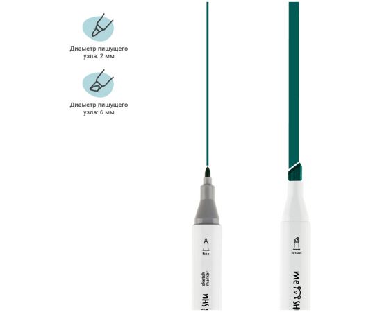 Набор двусторонних маркеров для скетчинга MESHU 12цв., цветочная гамма, корпус трехгранный, пулевид./клиновид.наконечники, ПВХ-бокс MS_38261