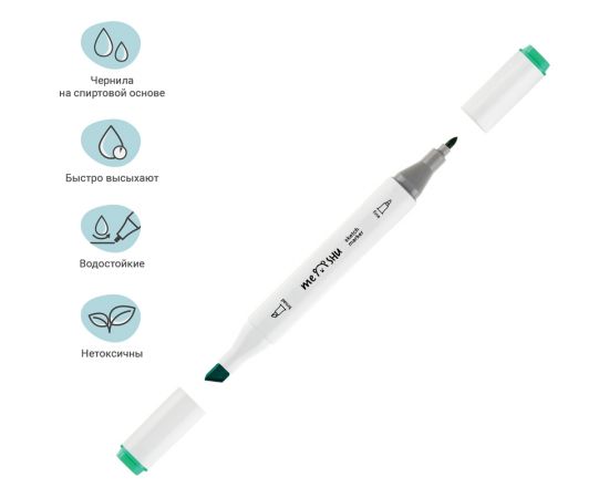 Набор двусторонних маркеров для скетчинга MESHU 12цв., цветочная гамма, корпус трехгранный, пулевид./клиновид.наконечники, ПВХ-бокс MS_38261