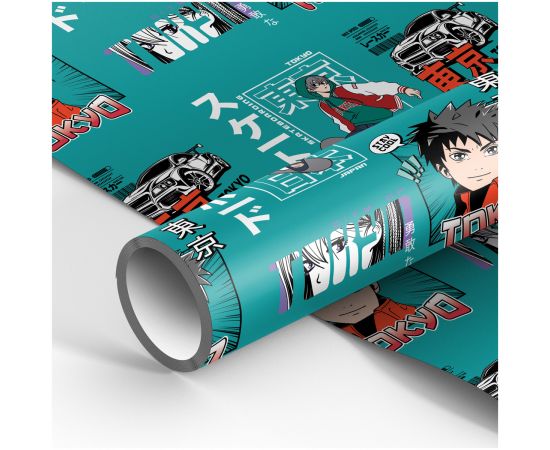 Упаковочная бумага глянц. 70*100см, MESHU "Anime boy", 80г/м2 MS_53465