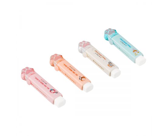 Ластик MESHU "Cat Paw", 93*28*17мм, термопластичная резина, выдвижной, пластиковый футляр MS_54912