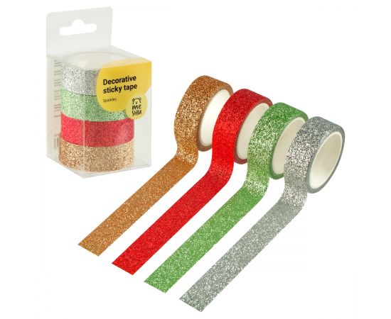 Набор клейких декоративных лент MESHU "Sparkles", 4шт MS_55915