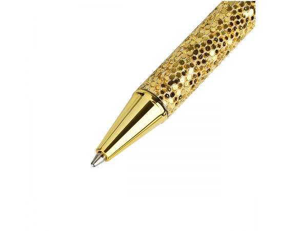 Ручка шариковая автоматическая MESHU "Gold shimmer" синяя, 1,0мм MS_89904