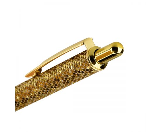 Ручка шариковая автоматическая MESHU "Gold shimmer" синяя, 1,0мм MS_89904