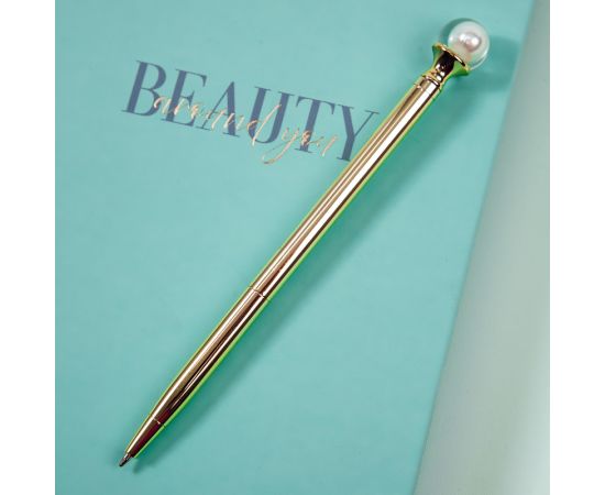 Ручка шариковая автоматическая MESHU "White pearl" синяя, 1,0мм MS_93928