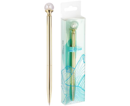 Ручка шариковая автоматическая MESHU "White pearl" синяя, 1,0мм MS_93928