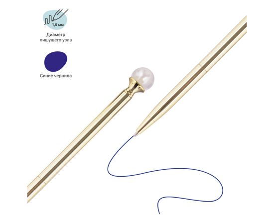 Ручка шариковая автоматическая MESHU "White pearl" синяя, 1,0мм MS_93928