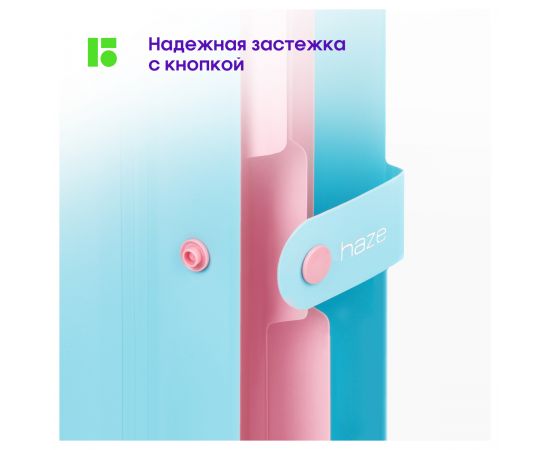 Папка 5 отделений Berlingo "Haze", А4, 600мкм, на кнопке, голубая, софт-тач XF4_05921