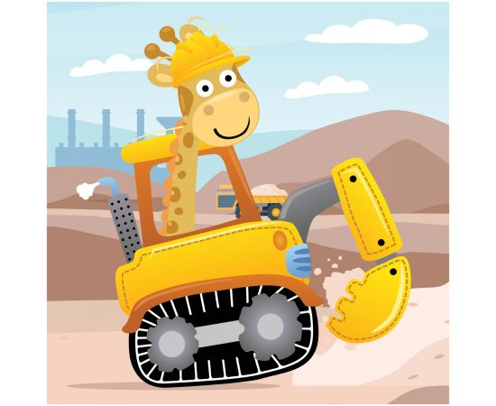 Пазл  16 эл. Maxi ТРИ СОВЫ "Жираф-строитель" ПК16М_54505