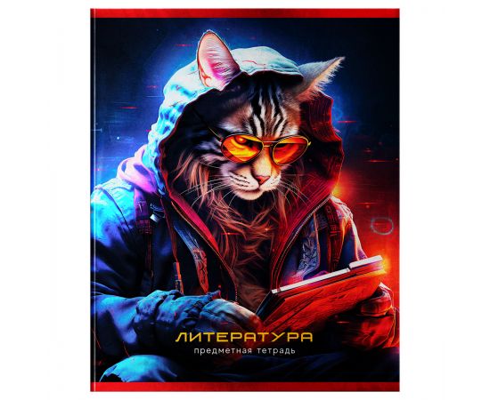 Тетрадь предметная 48л. BG "Мир будущего" - Литература, металлизированный картон ТП5ск48 56340