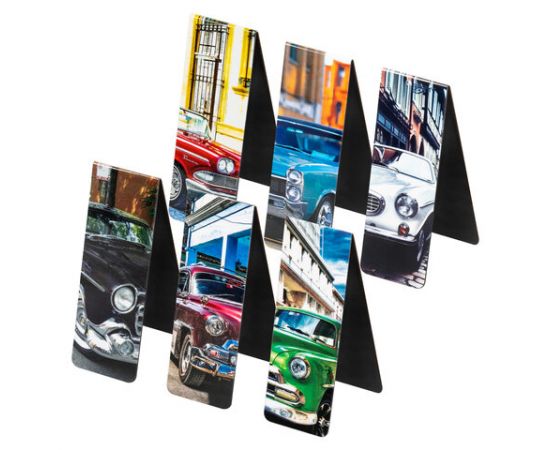 Закладки для книг МАГНИТНЫЕ, "RETRO CARS", набор 6 шт., 60x20 мм, BRAUBERG, 113158 113158