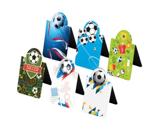 Закладки для книг МАГНИТНЫЕ c высечкой, "FOOTBALL" , набор 6 шт., 35х25мм, BRAUBERG, 113161 113161