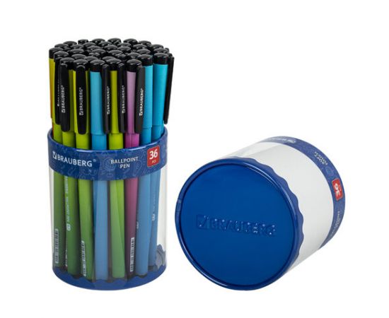 Ручка шариковая BRAUBERG SOFT TOUCH GRIP "GRADE NEON", СИНЯЯ, мягк.покрытие, ассорти,0,7мм,143710 143710