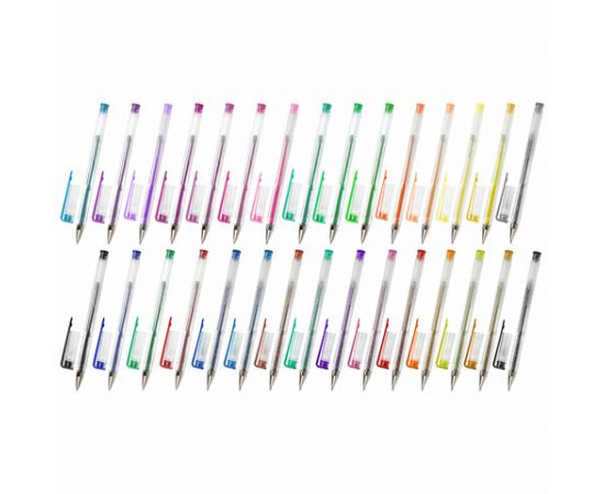 Ручки гелевые АРОМАТИЗИРОВАННЫЕ НАБОР 30 ЦВЕТОВ, "FRUITS", линия 0,5мм, BRAUBERG KIDS, 143823 143823