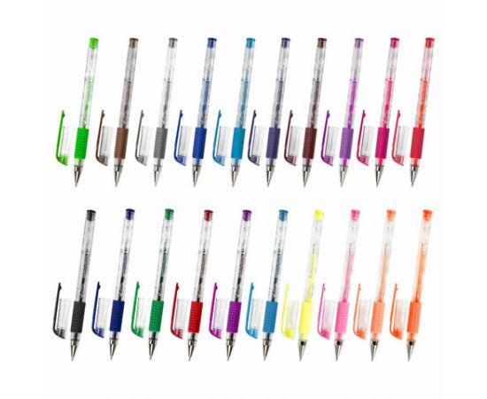 Ручки гелевые с грипом АРОМАТИЗИРОВАННЫЕ НАБОР 20 ЦВЕТОВ,"FRUITS" линия 0,5мм, BRAUBERG KIDS, 143824 143824