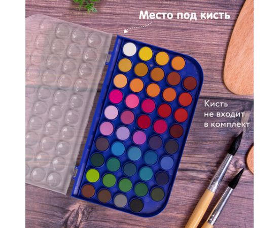 Краски акварельные BRAUBERG "PREMIUM" 48 цветов, круглые кюветы 23 мм, пенал, 191747 191747